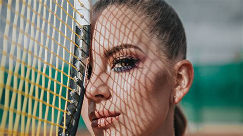 Women Fotoshi Toshi Anton Harisov Blonde Portrait Depth Of Field Tennis