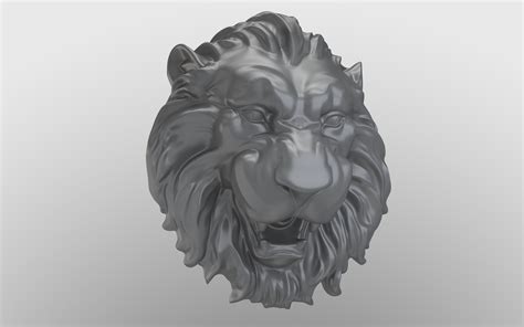 狮子头雕塑，用于viz和3d打印 3d模型 18 Max 3ds Fbx Obj Stl Free3d