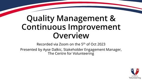 National Standards Quality Management And Continuous Improvement