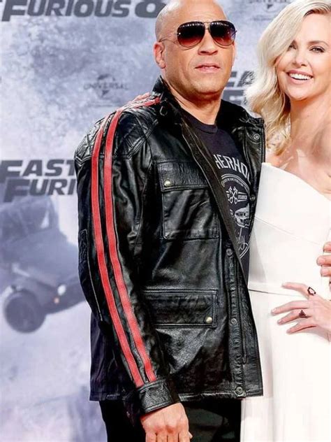 Shop Fast And Furious 9 Premiere Dominic Toretto Red Stripes Jacket