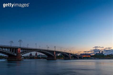 The Theodor Heuss Bridge Between Mainz And Wiesbaden Over The Rhine In