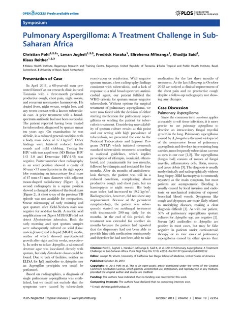 (PDF) Pulmonary Aspergilloma: A Treatment Challenge in Sub-Saharan Africa