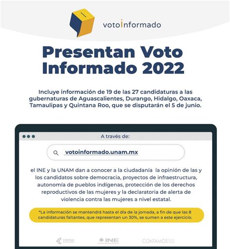 El Ine Y La Unam Presentan Voto Informado 2022 Central Electoral