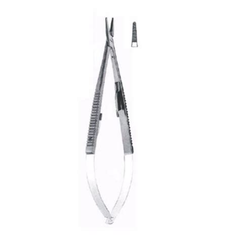 Castroviejo Micro Needle Holder Cm Straight Serrated With Lock