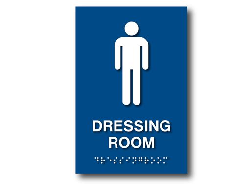 Braille Men’s Dressing Room Sign – 9″h x 6″w – Harvey Signs Inc