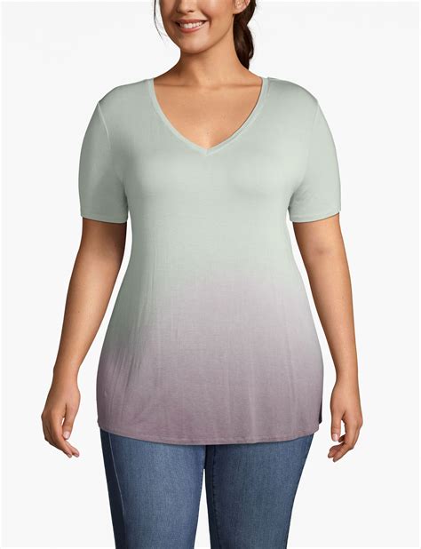 V Neck High Low Tee Lane Bryant In 2021 Purple Dip Dye Plus Size