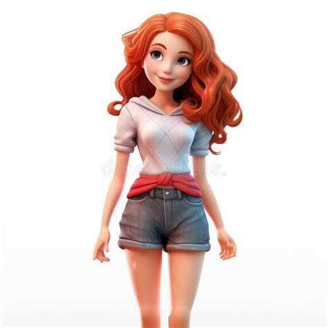 Adorable 3d Cartoon Character Jennifer In Disney Animation Style Stock