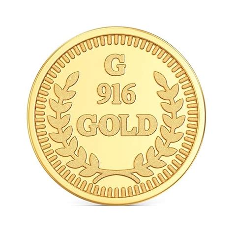 Buy 22k 916 1 Gram Leaf Design Gold Coin At