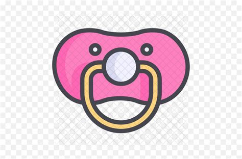 Pacifier Icon Of Colored Outline Style Pink Pacifier Icon Png