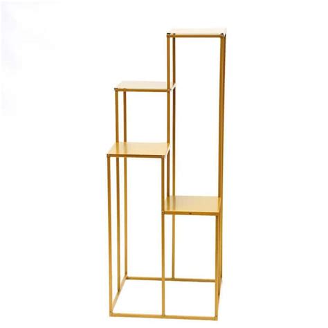 Yiyibyus In Tall Indoor Outdoor Gold Metal Plant Stand Tiered