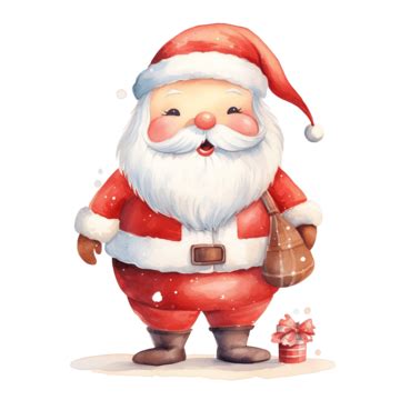 Cute Watercolor Santa Claus Illustration Ai Generative Santa