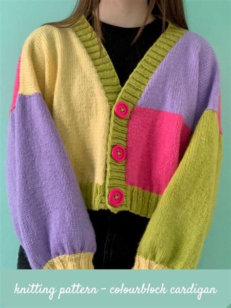 Knitting Pattern Colour Block Cardigan Knitting Patterns Free