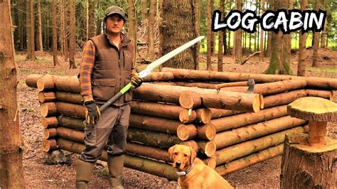 Building An Off Grid Log Cabin Using Hand Tools Bushcraft Survival