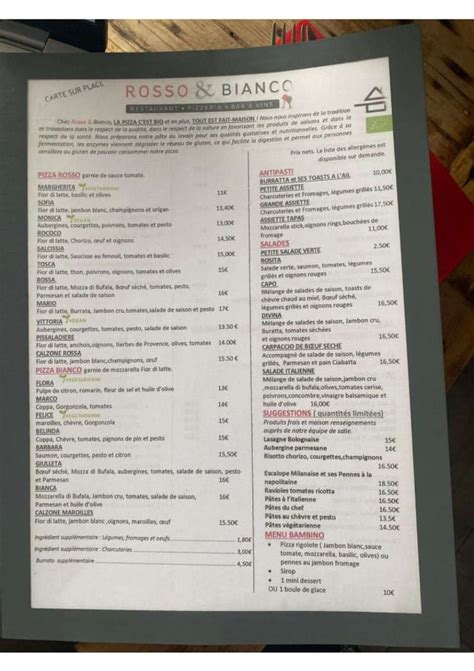 Carte Et Menus Rosso Bianco Villeneuve D Ascq Thefork