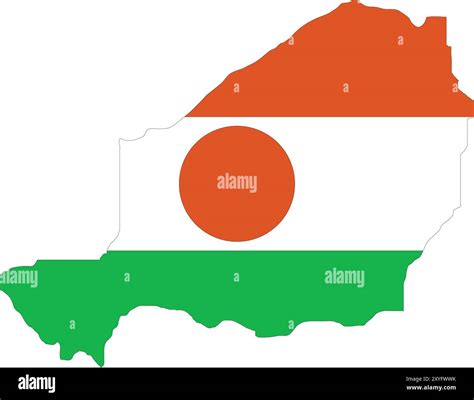 Niger Flag In Map Niger Map With Flag Country Map Niger Map With