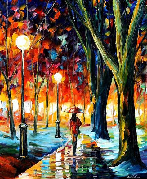 Cold Winter PALETTE KNIFE Oil Painting On Canvas By Leonid Afremov