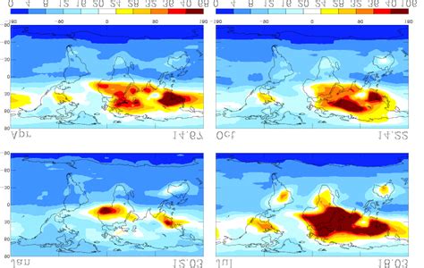 Seasonal Variation Of Total Tropospheric Aerosol Optical Depth X