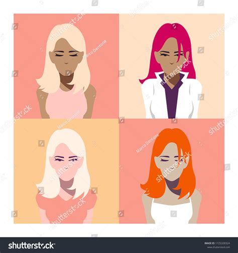 Millennial Generation People Avatar Women Royalty Free Stock Vector