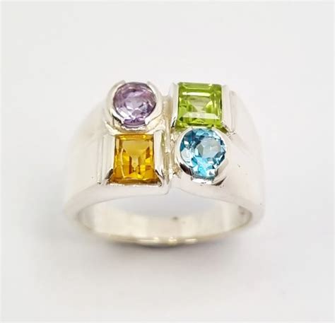 Chunky Multi Stone Ring Rocks And Diamonds Taupo