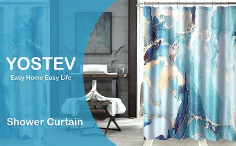 Amazon Yostev Colorful Marble Shower Curtains For Bathroom Set