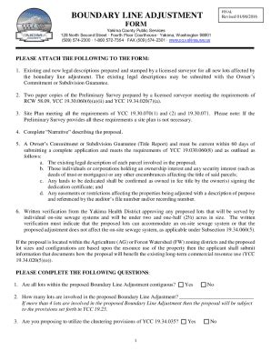 Fillable Online BOUNDARY LINE ADJUSTMENT Fax Email Print PdfFiller