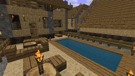 Bienvenue Sur Minecraft Bambou Maison Tage Terrasse Piscine