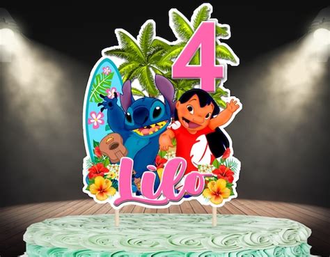 Topper De Bolo Lilo E Stitch Topper De Bolo Personalizado Topper De Bolo Personalizado Festa