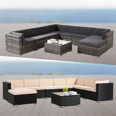 AREBOS Polyrattan Gartenmöbel Gartenset Lounge Garnitur Set Sitzgruppe