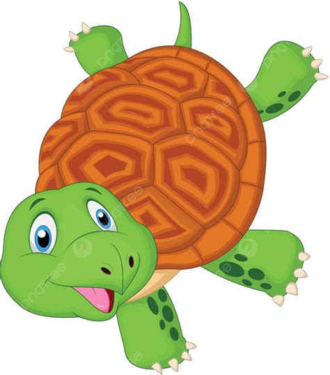 Cute Turtle Cartoon Standing With Hand Walking Adorable Fun Vector ...