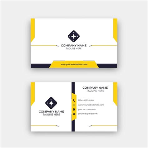 Mod Le De Carte De Visite Jaune Et Bleu Minimal L Gant Vecteur Premium