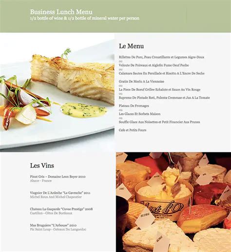 Menu at Le Gavroche restaurant, London