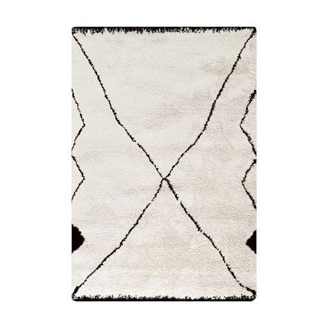 Tapis rectangulaire en laine synthétique blanc 120x170 cm Meknes