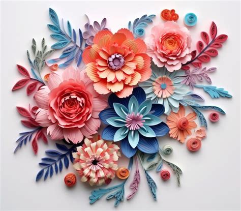 Premium Ai Image There Is A Paper Flower Arrangement Made Of Flowers