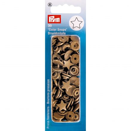 Prym Color Snaps Boutons pression Plastique Étoile Or 30 pcs