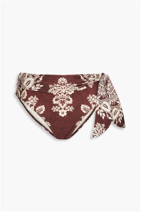 ZIMMERMANN Knotted Floral Print Bikini Briefs THE OUTNET