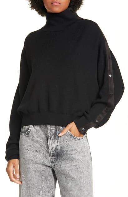 Alexander Wang T Alexander Wang T Convertible Snap Turtleneck Merino