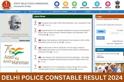 Delhi Police Constable Result 2024 Cut Off Marks Merit List Date