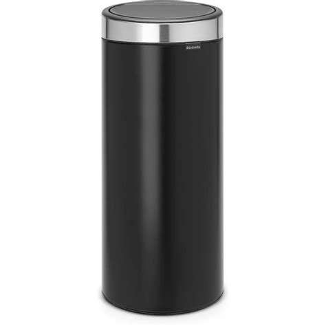 Brabantia Poubelle Touch Bin Unie New L Noir Mat Avec Couvercle