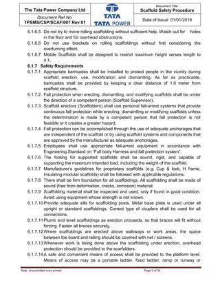 Scaffold Safety Procedure PDF