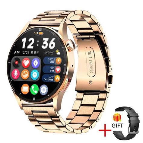 Lige New Smart Watch Bluetooth Call Amoled Mens Physical Health Watches Women Body Temperature