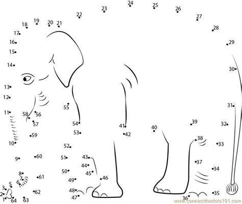 Cute Elephant Dot To Dot Printable Worksheet Connect The Dots 5be