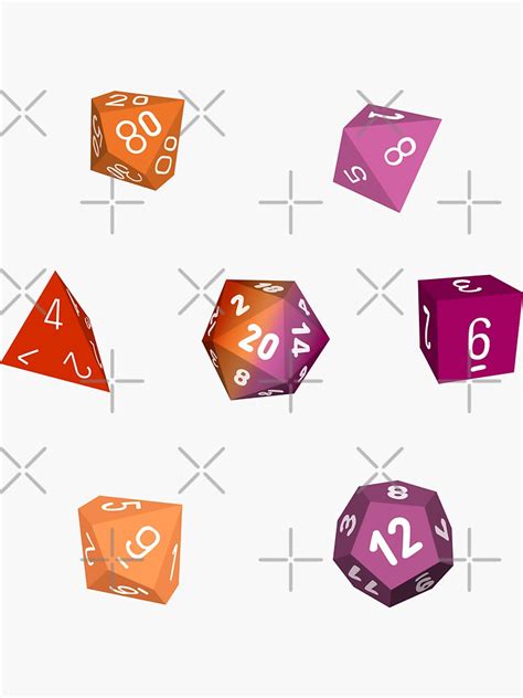 Lesbian Pride Dice Sticker For Sale By KillianItArt Redbubble