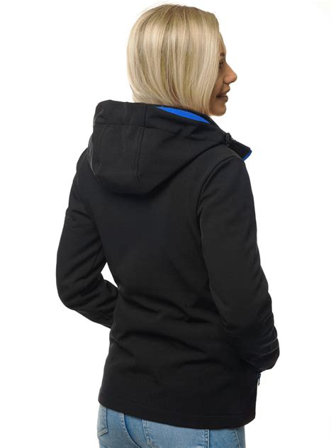 Kurtka Softshell Damska Z Kapturem Czarno Niebieska OZONEE JS HH018 1 9