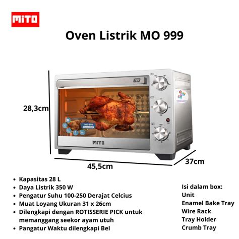 Jual Oven Listrik Mito Mo 999 TOP Kapasitas 28L Low Watt Shopee Indonesia