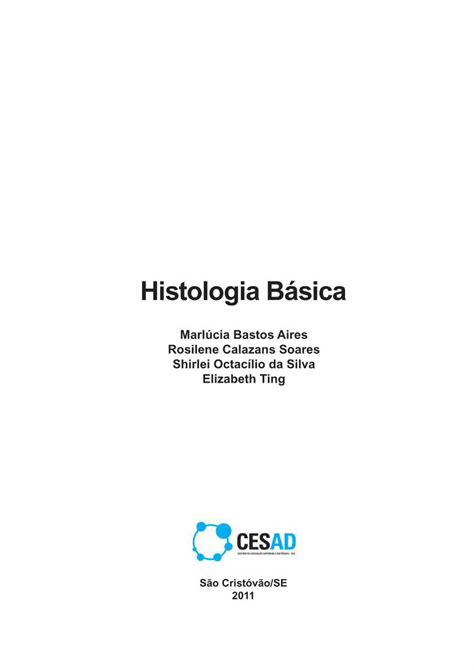 Pdf Histologia B Sica Cesadufs Br C Lulas Tecidos E A