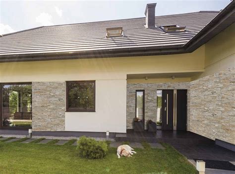 Beige Slate Exterior Decorative Stacked Stone Wall Cladding Cement