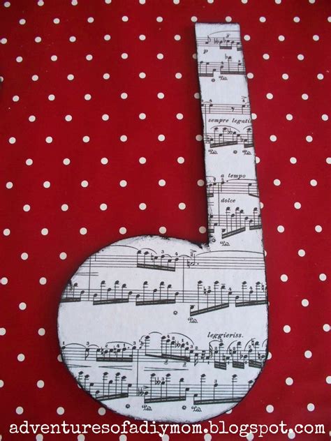 Mod Podge Wooden Music Notes Decor - Adventures of a DIY Mom