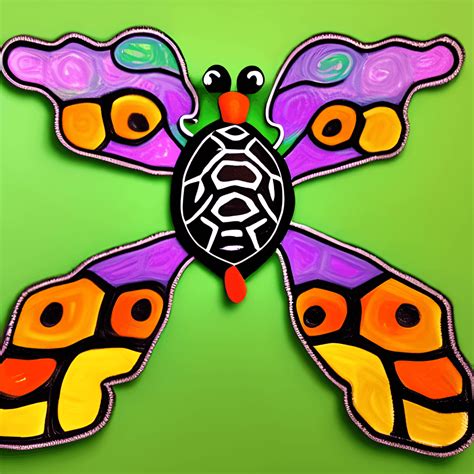 Turtle With Butterfly Wings Graphic · Creative Fabrica