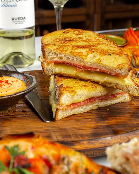 Serrano Ham And Cheese French Toast Spicy Bravas Mayonnaise Spanish Passion Foods And Wines