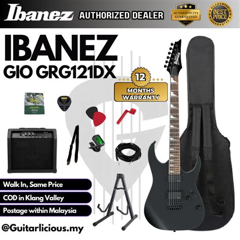 Ibanez Gio Grg121dx Electric Guitar With Hh Humbucker Pick Up Black Flat Grg121dx Bkf Grg